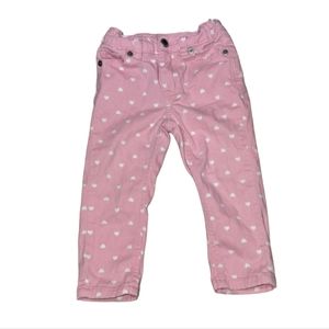 Gum Balls 12M casual  button and zip Trousers Valentine Pink Hearts Print Pants